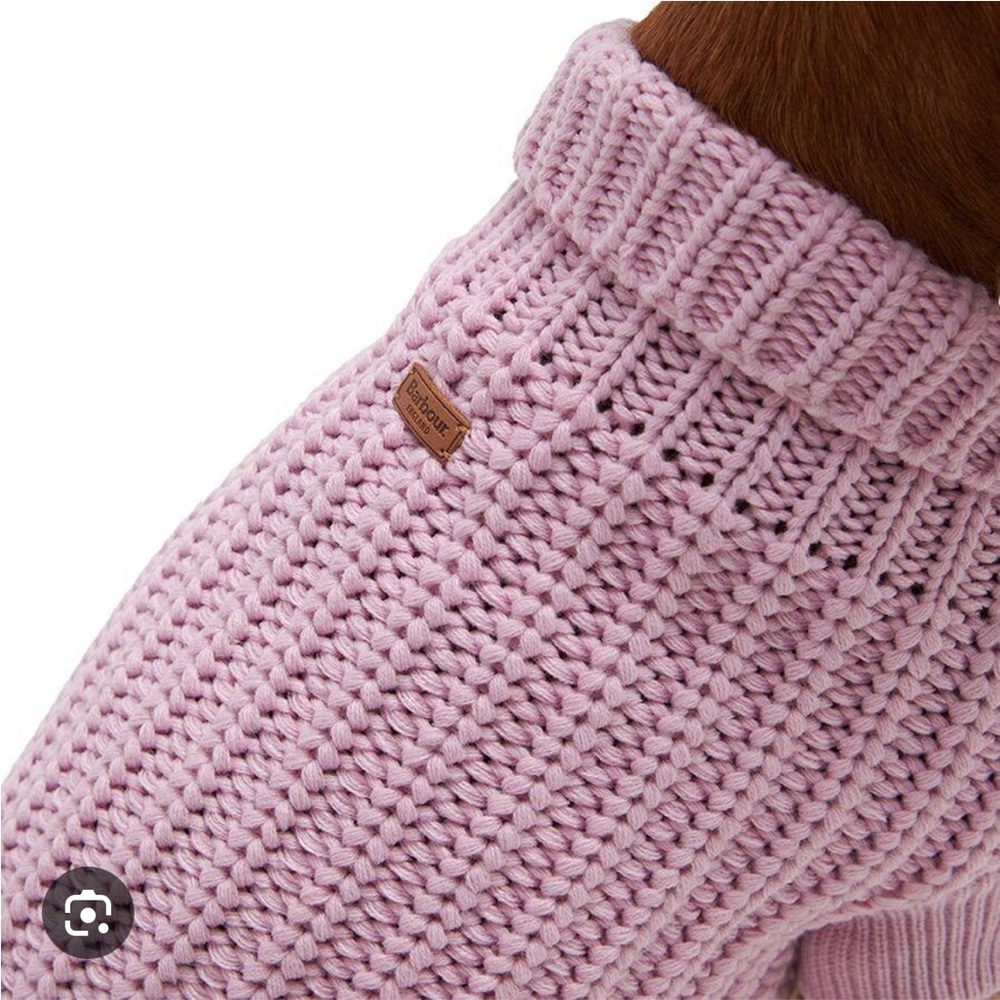 Barbour saltburn dog jumper in lavender haze puppy sweater NWT - Picture 2 of 8